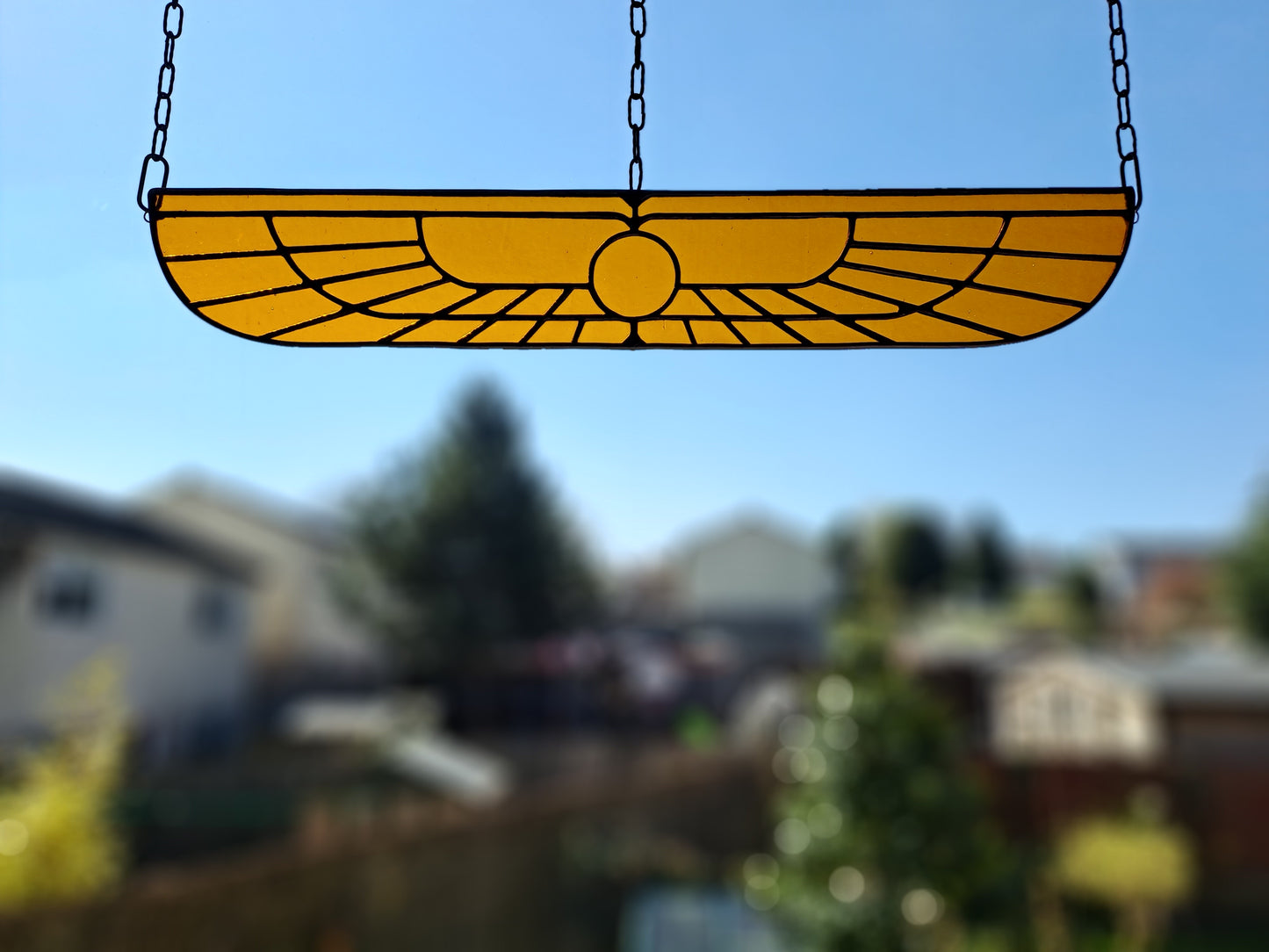 Large Hand Crafted Real Stained Glass Weyland-Yutani Wings Suncatcher Alien Insignia Window Panel - Nostromo - LV426 - Unique Film Inspired