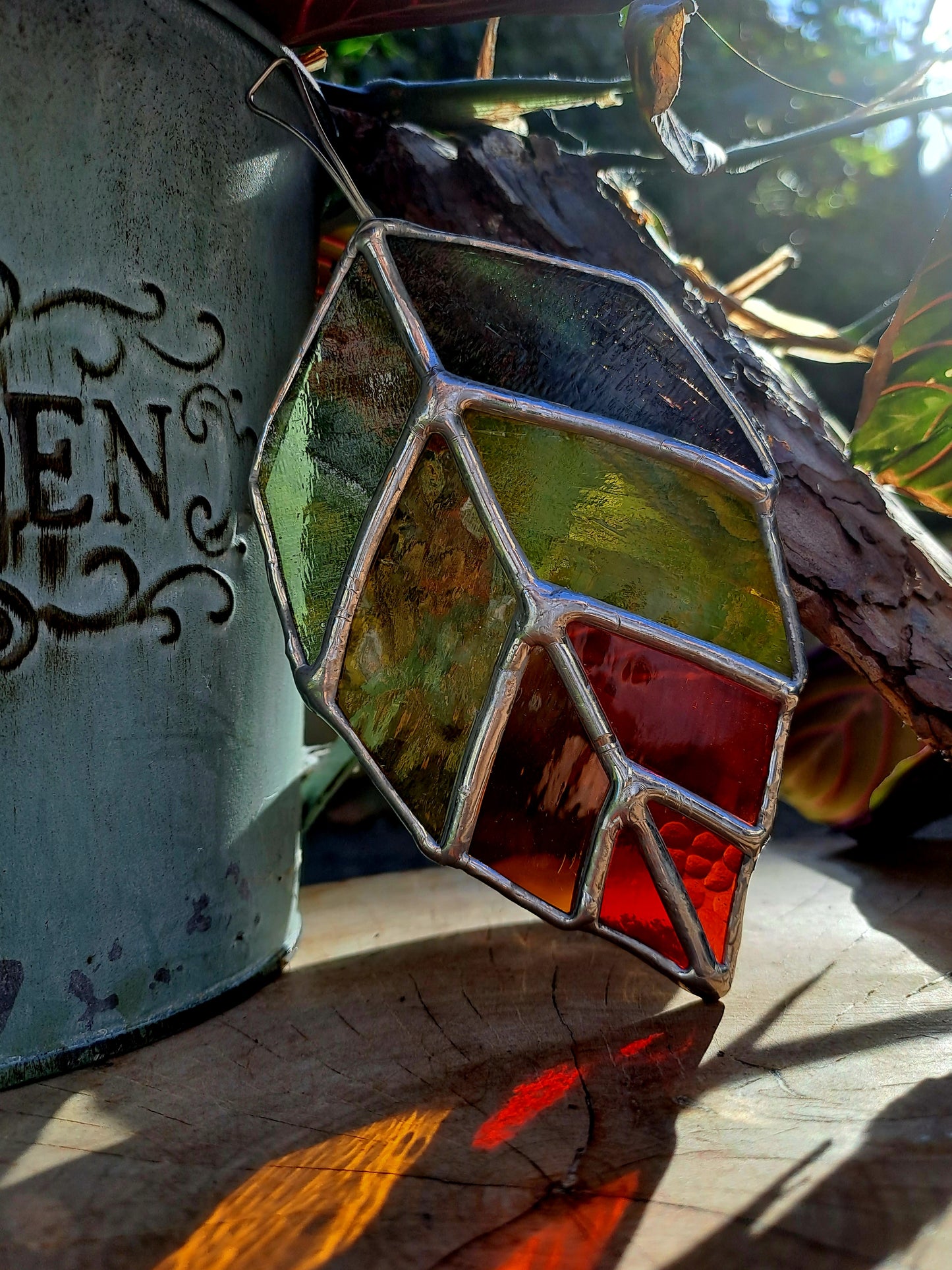 Stained Glass Beech Leaf Sun Catcher