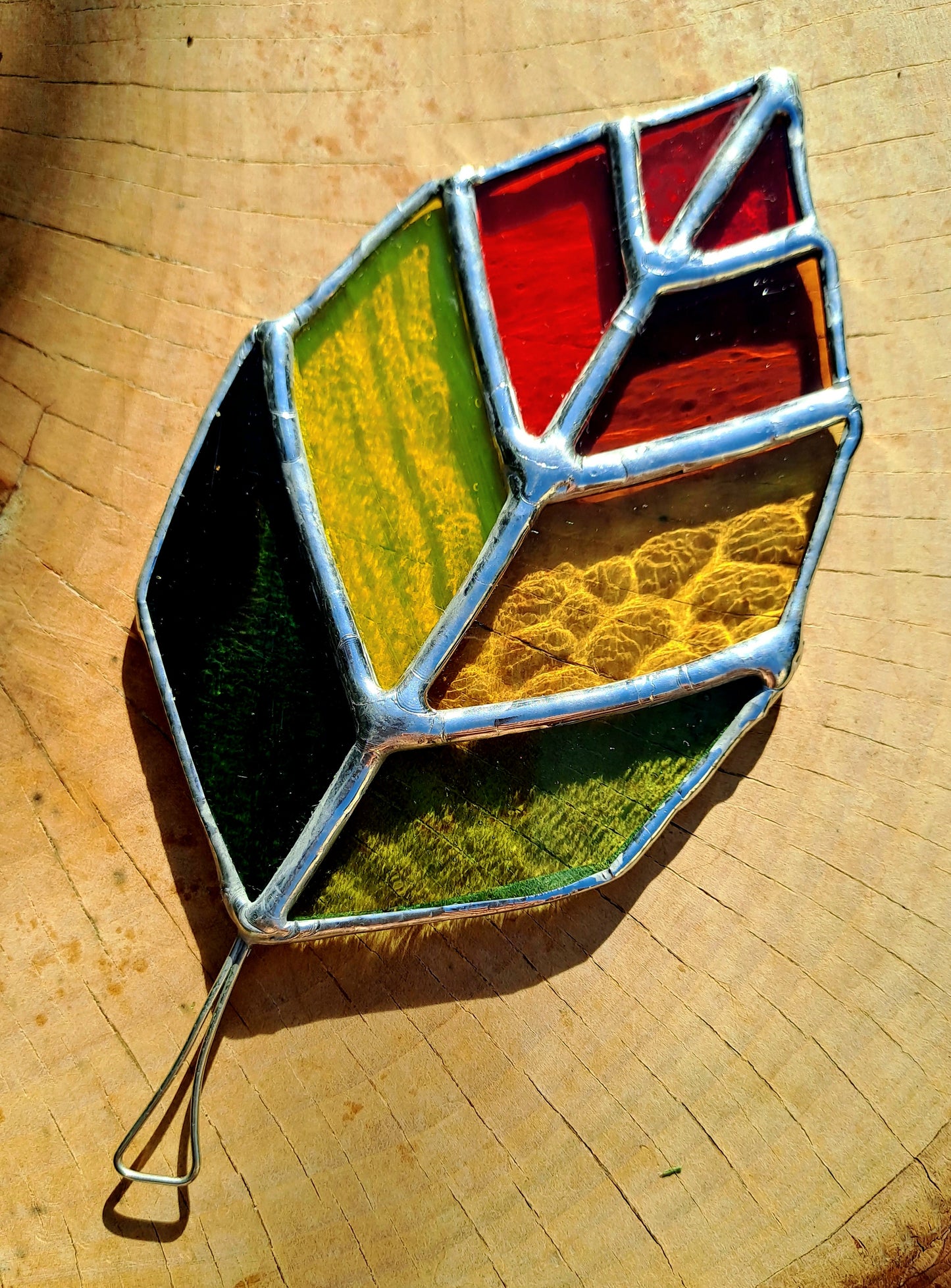 Stained Glass Beech Leaf Sun Catcher