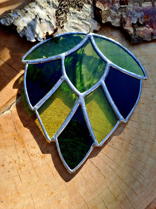 Stained Glass Summer Hop Flower Sun Catcher