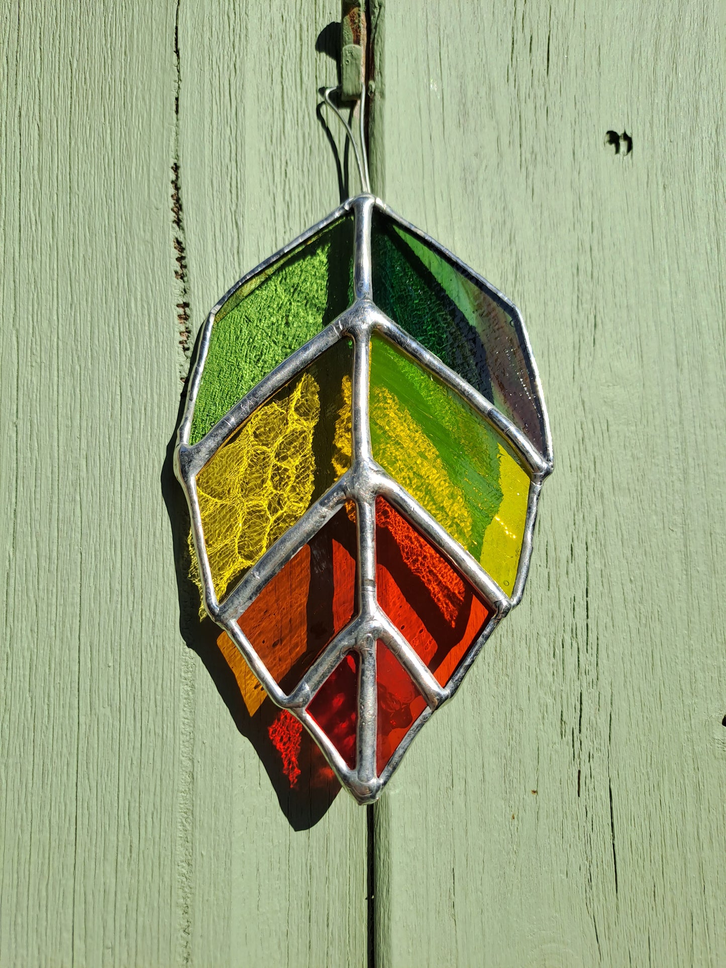 Stained Glass Beech Leaf Sun Catcher